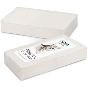 pack of 10 soft 3 ply tissues in clear pocket pack, shown with a custom printed label