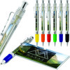 clear plastic banner pen with unique ultra modern metal clip & contrast rubber grip