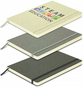 heather look A5 notebook shown in 3 great colours