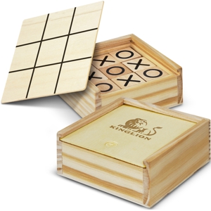 timber Tic Tac Toe game, shown with custom branded box