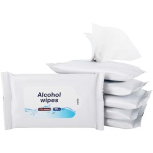 pack of 10 sanitising wet wipes, custom printed